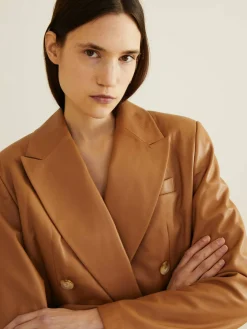 Leder-Blazer 'Kadmat' Caramel