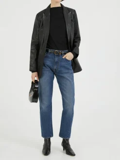 Lederblazer Schwarz