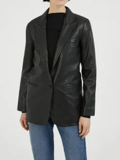 Lederblazer Schwarz