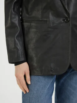 Lederblazer Schwarz