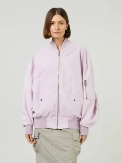 Leder-Bomberjacke Pink
