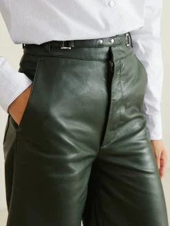 Leder-Culotte 'Bocca' Dunkelgrün