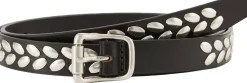 Ledergürtel 'Almond Studs' Dunkelbraun