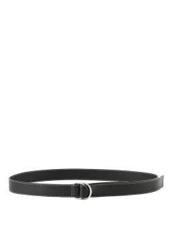 Ledergürtel mit D-Ring-Schnalle Schwarz