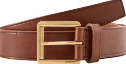 Ledergürtel mit Logo-Gravur Braun
