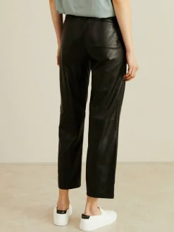 Lederhose 'Amari' mit elastischem Bund Schwarz