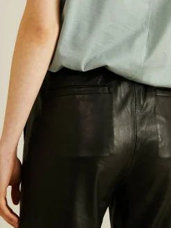 Lederhose 'Amari' mit elastischem Bund Schwarz
