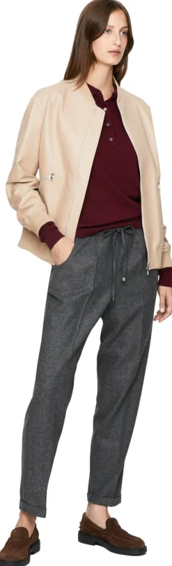 Lederjacke Beige