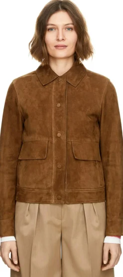 Lederjacke in Camel