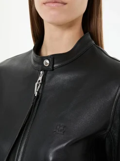 Lederjacke mit AC-Logo Schwarz