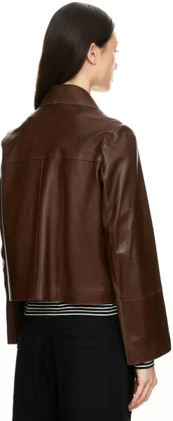 Lederjacke 'Vintage Vegetal' Dunkelbraun
