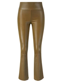 Lederleggings 'Ankle Flare' Braun