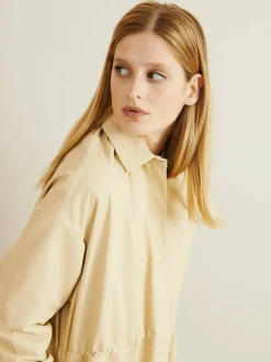 Ledermantel 'Violaine' Beige