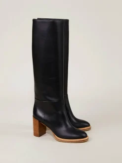 Leder-Stiefel 'Bocca' Schwarz