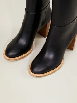 Leder-Stiefel 'Bocca' Schwarz