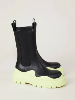 Lederstiefel 'BV Tire' Schwarz/Seagrass