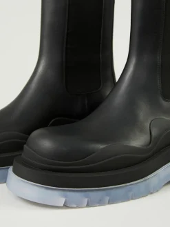 Lederstiefel 'BV Tire' Schwarz/Transparent