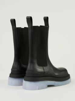 Lederstiefel 'BV Tire' Schwarz/Transparent