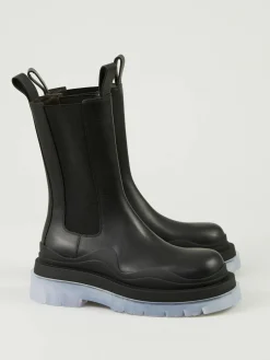 Lederstiefel 'BV Tire' Schwarz/Transparent