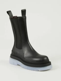 Lederstiefel 'BV Tire' Schwarz/Transparent