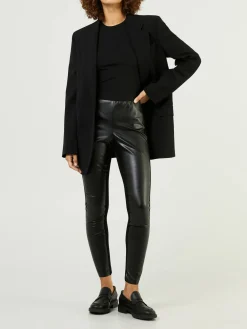 Leggings in Lederoptik Schwarz