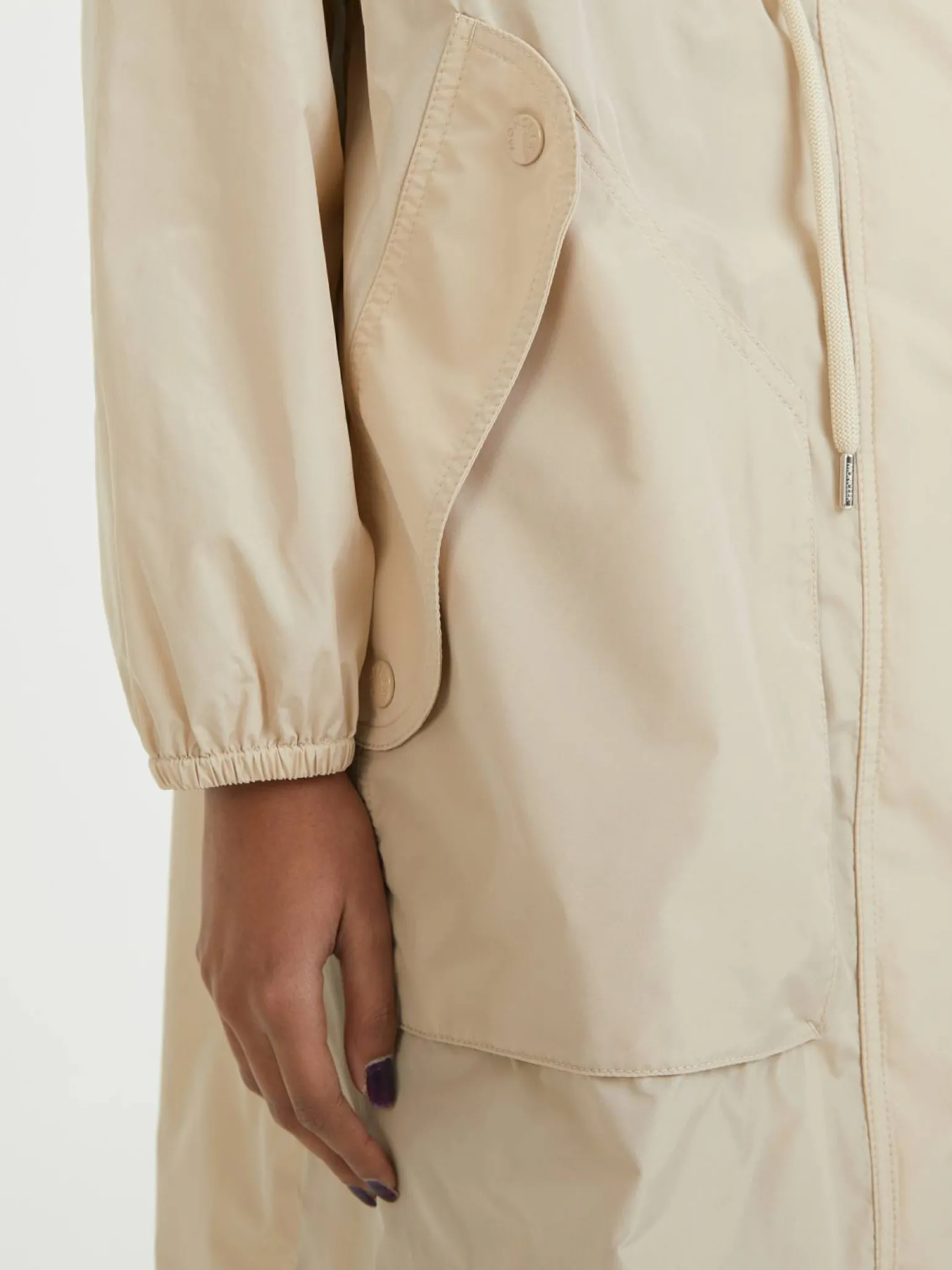 Leichter Parka aus Taft 'Mantio' Beige