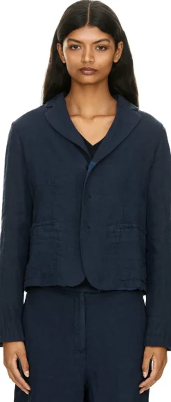 Leinenblazer Marineblau
