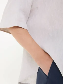Leinenbluse 'Boxy Round' Beige