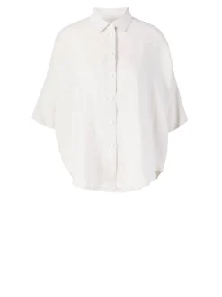 Leinenbluse 'Boxy Round' Beige