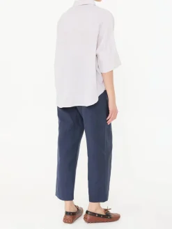Leinenbluse 'Boxy Round' Beige
