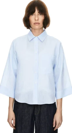 Leinenbluse 'Elly' Hellblau