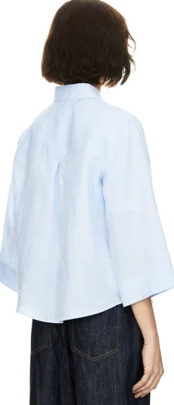 Leinenbluse 'Elly' Hellblau