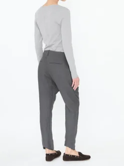 Leinenhose Dunkelgrau