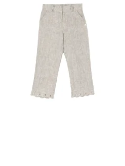 Leinenhose mit Gürtel Khaki