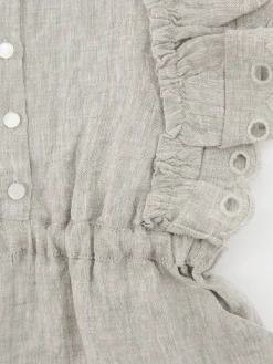 Leinen-Jumpsuit Khaki