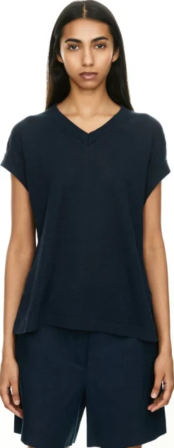 Leinenshirt 'Ghianda' Marineblau