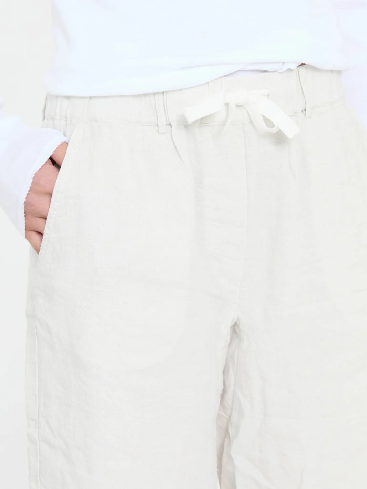 Leinenshorts Hellgrau