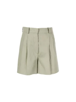 Leinenshorts in Grün
