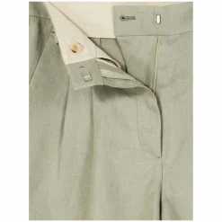 Leinenshorts in Grün