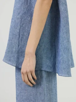 Leinentop Blau