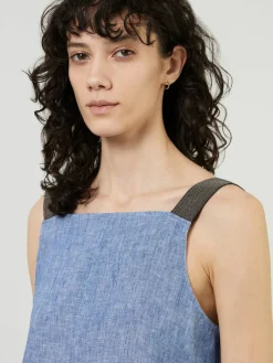 Leinentop Blau