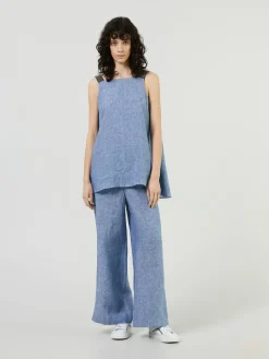 Leinentop Blau