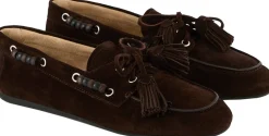 Loafer aus Veloursleder Dunkelbraun