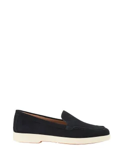 Loafer aus Veloursleder Marineblau