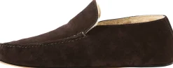 Loafer 'Leo' aus Veloursleder und Shearling Dunkelbraun