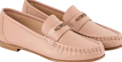 Loafer mit Ketten-Detail Tan Rosé