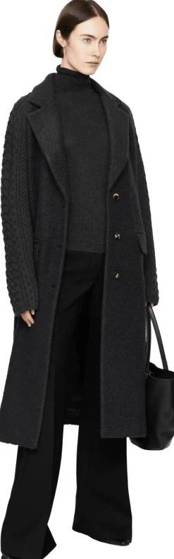 Mantel 'Charles' aus Cashmere-Bouclé Anthrazit