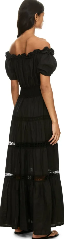 Maxikleid 'Angara' aus Leinen Schwarz