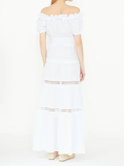 Maxikleid 'Angara' aus Leinen Weiß