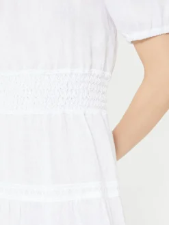 Maxikleid 'Angara' aus Leinen Weiß